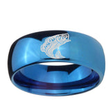 5, 8mm Fishing Dome Blue Tungsten Ring