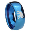 8MM Chimpanzee Dome Blue Tungsten Carbide Men's Wedding Band