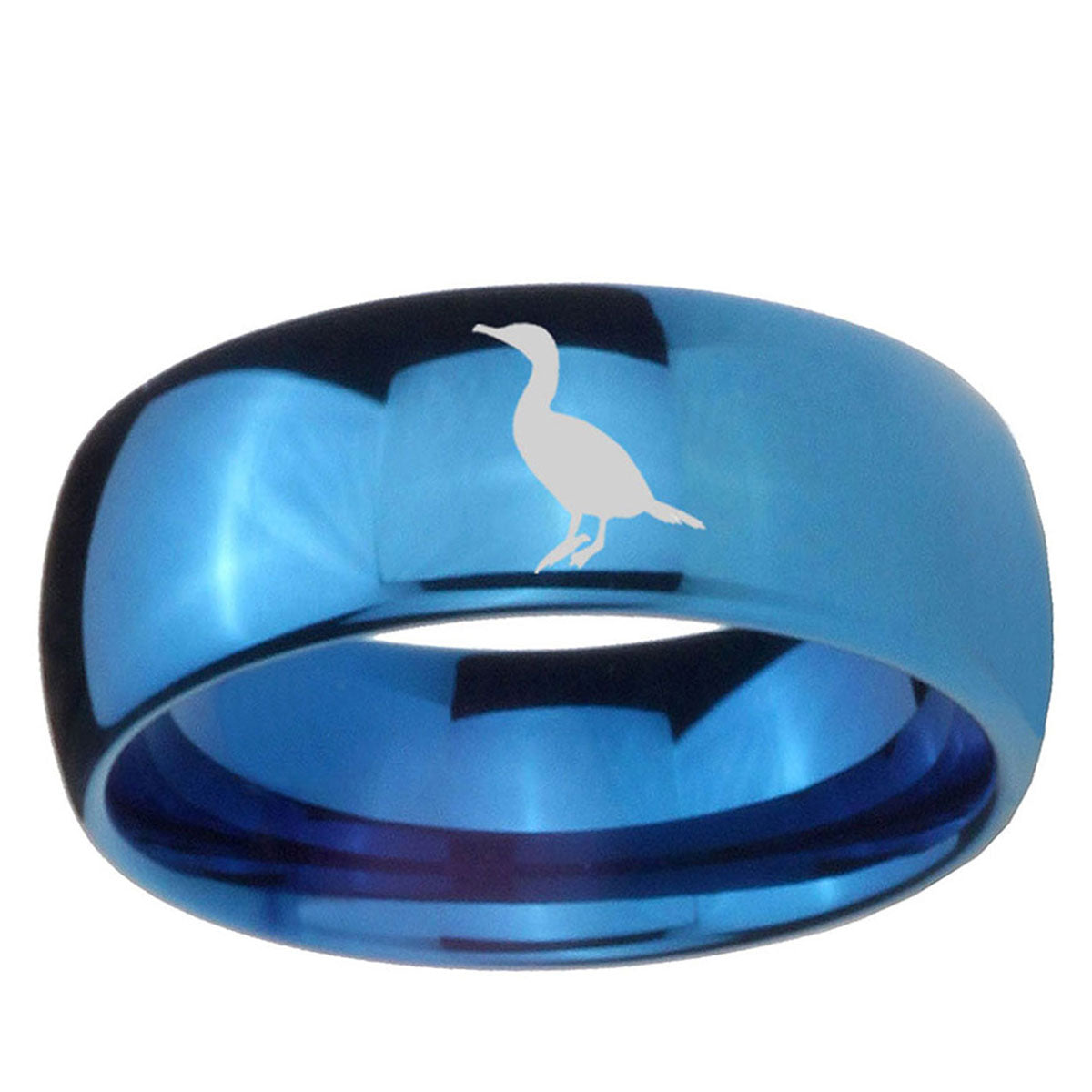 5MMCormorant Dome Blue Tungsten Carbide Men's Wedding Band