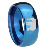 8mm Elephant Dome Blue Tungsten Carbide Men's Wedding Band