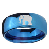 5, 8mm Elephant Dome Blue Tungsten Ring