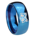 8MM Raccoon Animal Dome Blue Tungsten Men's Wedding Band