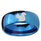5, 8mm Squirrel Dome Blue Tungsten Ring