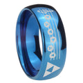 8MM Ocarina Songs Zelda Dome Blue Mens Wedding Bands Engraved