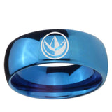 5, 8mm Green Ranger Power Dome Blue Tungsten Ring