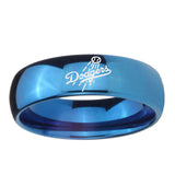 5, 8mm LA Dogers MLB Baseball Dome Blue Tungsten Ring