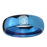 5, 8mm Army Airborn Dome Blue Tungsten Ring