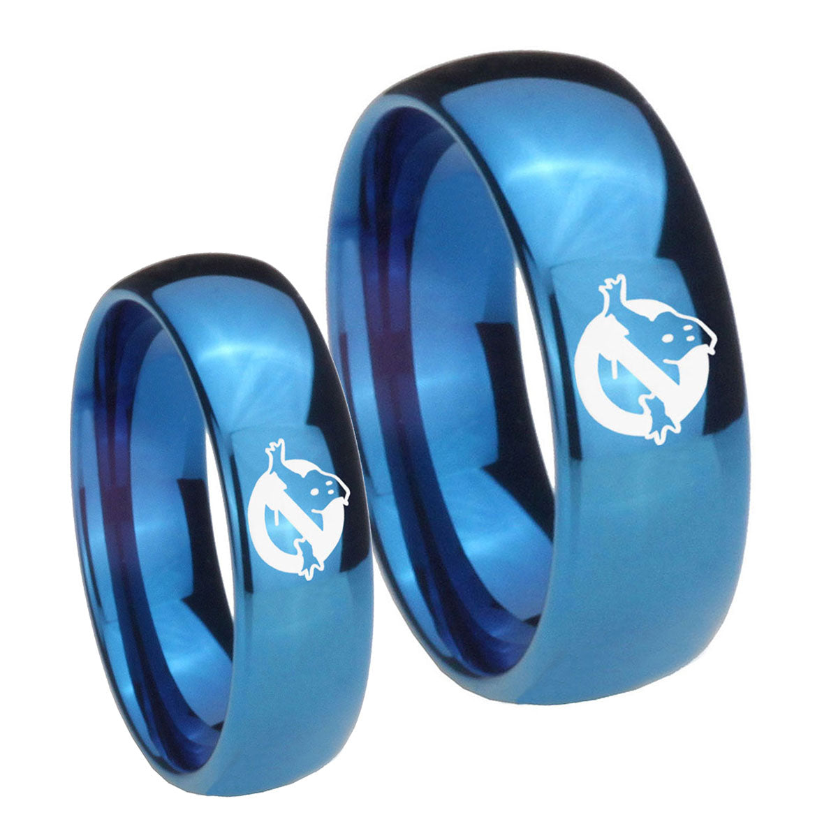Ghostbusters Dome Blue Tungsten Mens Band Set