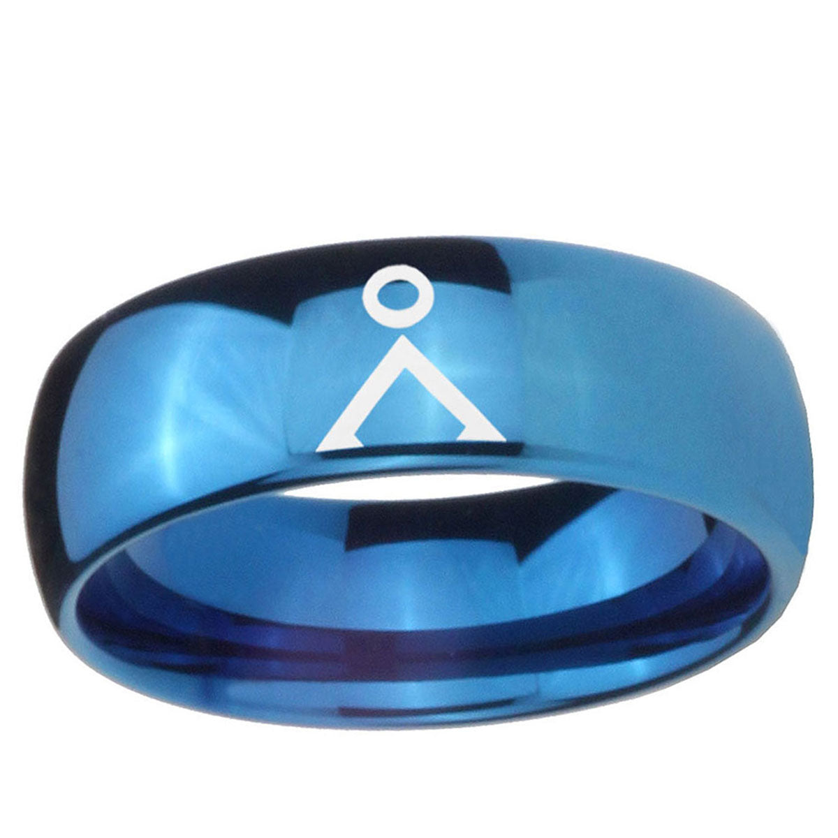 5MMStargate Dome Blue Tungsten Carbide Men's Engagement Band