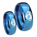 House of Van Dome Blue Tungsten Promise Ring Set