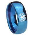 8MM Love Power Rangers Dome Blue Tungsten Wedding Band Mens