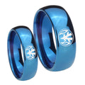 Love Power Rangers Dome Blue Tungsten His Hers Ring Set