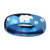 8mm-Bear-and-Paw-Dome-Blue-Tungsten-Carbide-Personalized-Ring