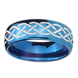 8mm-Celtic-Knot-Dome-Blue-Tungsten-Carbide-Men's-Wedding-Band