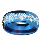 8mm-Celtic-Knot-Heart-Dome-Blue-Tungsten-Carbide-Men's-Wedding-Band