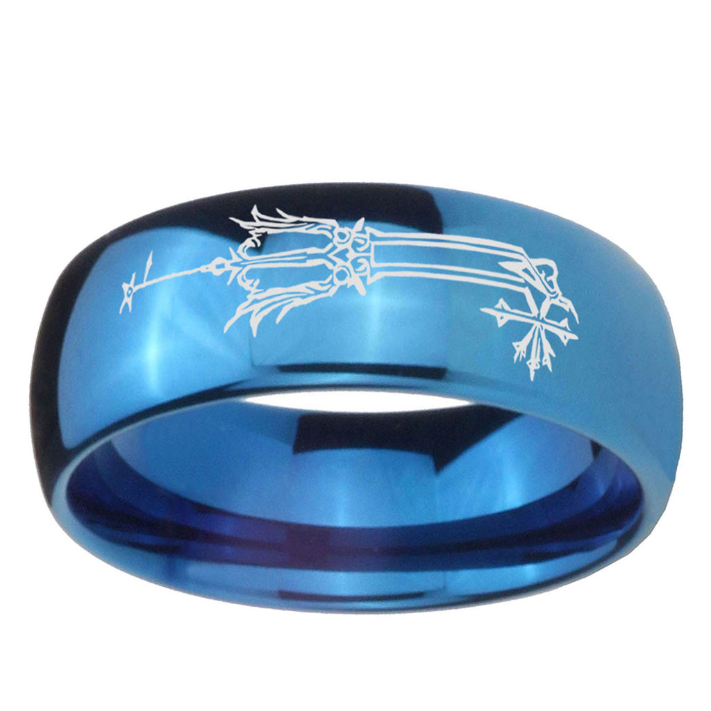 5MMGeekery Oathkeeper Kingdom Hearts Dome Blue Mens Wedding Bands Engraved