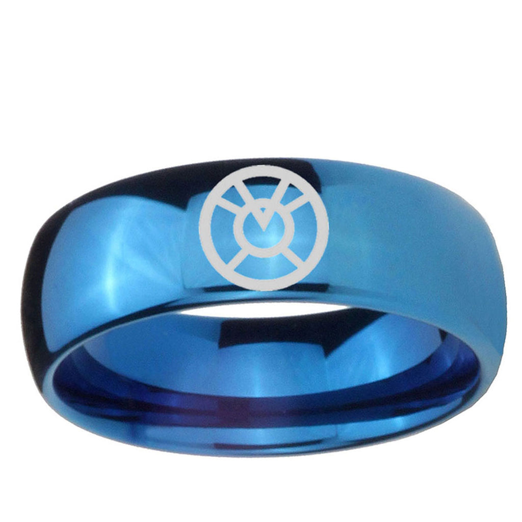 5MMOrange lantern Dome Blue Mens Wedding Bands Engraved