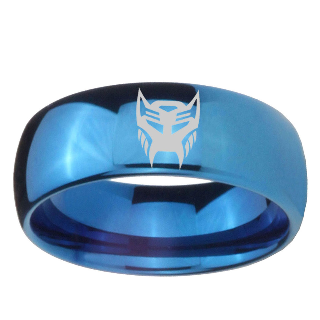 5MMTransformers Insignias Dome Blue Mens Wedding Bands Engraved