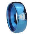 8MM Transformers Maximal Dome Blue Mens Wedding Bands Engraved