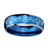 8mm-Irish-Claddagh-Dome-Blue-2-Tone-Tungsten-Carbide-Mens-Ring