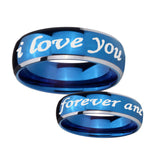8mm-I-Love-You-Forever-and-ever-Dome-Blue-2-Tone-Tungsten-Carbide-Rings-for-Men