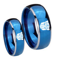 Transformers Autobot Dome Blue 2 Tone Tungsten Couple Rings