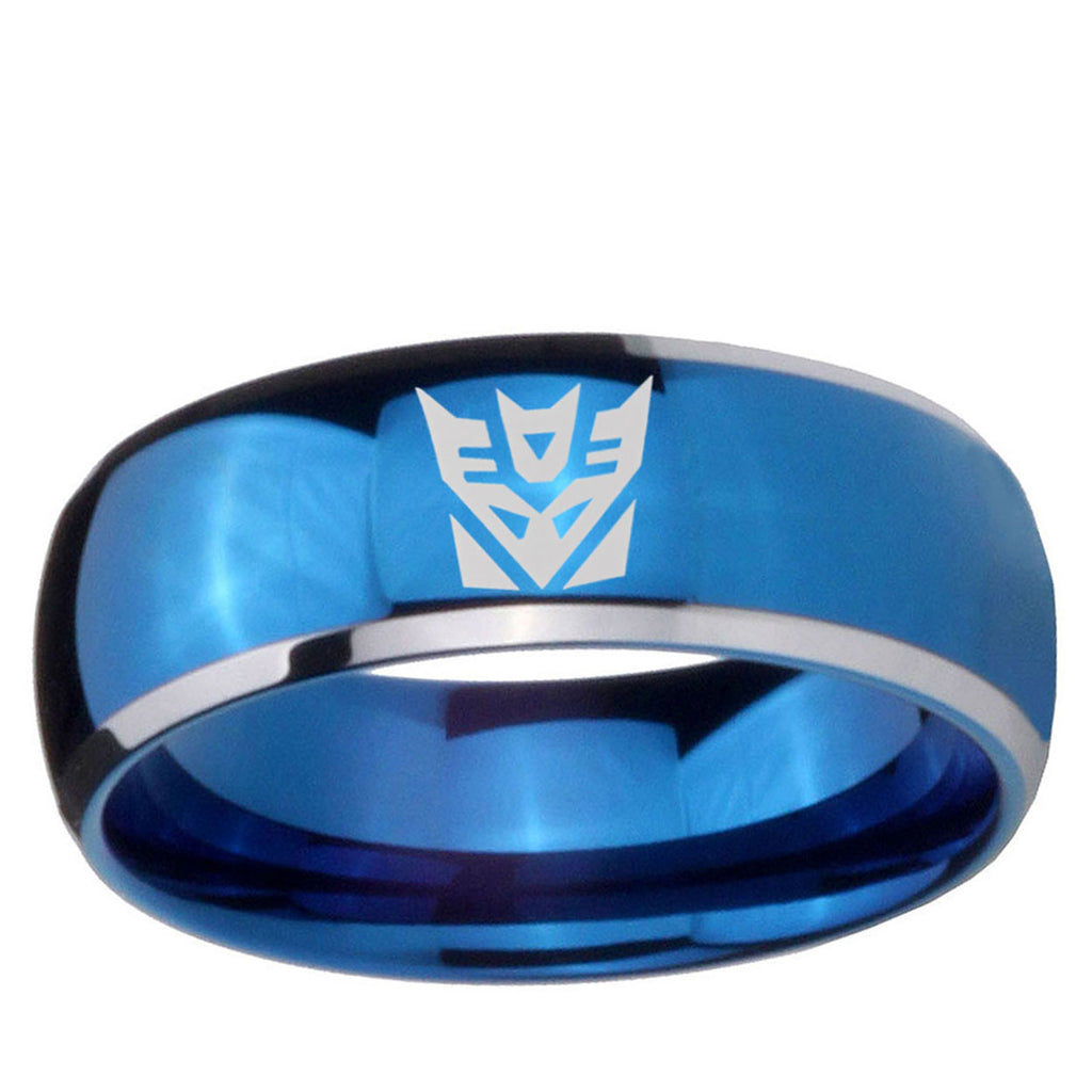 5mm Decepticon Transformers Dome Blue 2 Tone Tungsten Ring