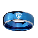 8mm-CTR-Dome-Blue-2-Tone-Tungsten-Carbide-Men's-Engagement-Band