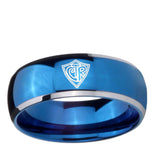 5, 8mm CTR Dome Blue 2 Tone Tungsten Ring