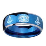 8mm-Masonic-32-Design-Dome-Blue-2-Tone-Tungsten-Carbide-Mens-Ring