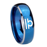 His Hers Libra Horoscope Dome Blue 2 Tone Tungsten Men's Engagement Band Set