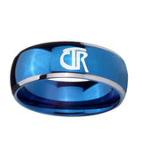 8mm-CTR-Dome-Blue-2-Tone-Tungsten-Carbide-Mens-Anniversary-Ring
