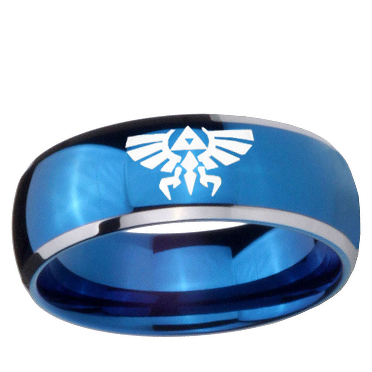 5mm Zelda Skyward Sword Dome Blue 2 Tone Tungsten Ring