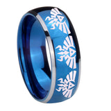 8mm Multiple Zelda Skyward Sword Dome Blue 2 Tone Tungsten Mens Engagement Ring