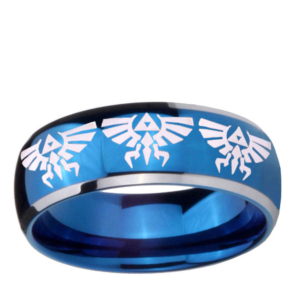 5mm Multiple Zelda Skyward Sword Dome Blue 2 Tone Tungsten Ring