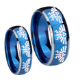 Multiple Zelda Skyward Sword Dome Blue 2 Tone Tungsten Bridal Ring Set