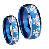 His Hers Multiple Zelda Skyward Sword Dome Blue 2 Tone Tungsten Engraving Ring Set