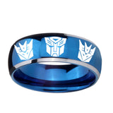 8mm-Transformers-Autobot-Decepticon-Dome-Blue-2-Tone-Tungsten-Mens-Engagement-Band