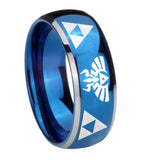 His Hers Legend of Zelda Dome Blue 2 Tone Tungsten Men's Wedding Ring Set