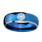 5, 8mm Yellow Lantern Dome Two Tone Blue Rings For Valentine's Day