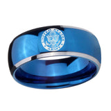 8mm-U.S.-Army-Dome-Blue-2-Tone-Tungsten-Carbide-Mens-Wedding-Band