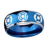 5, 8mm Blue Green Lantern Dome Two Tone Blue Casual Rings For Ladies