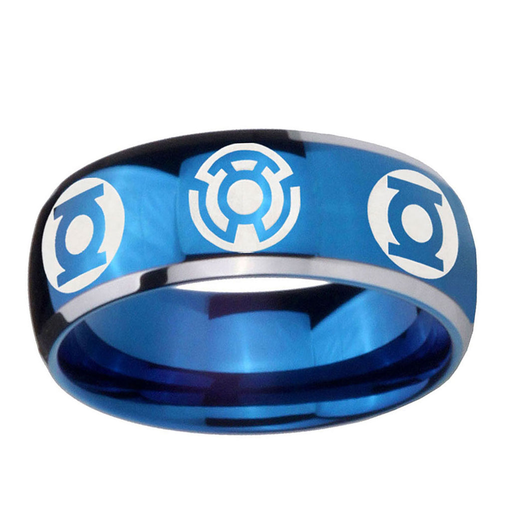 5mm Blue Green Lantern Dome Two Tone Blue Casual Ring