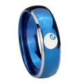 8mm 8 Ball Dome Blue 2 Tone Tungsten Men's Engagement Ring