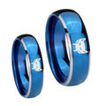 Maximal Dome Blue 2 Tone Tungsten Mens Set Ring