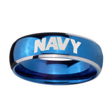 8mm-Navy-Dome-Blue-2-Tone-Tungsten-Carbide-Mens-Wedding-Band