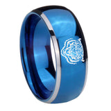 8mm Lion Dome Blue 2 Tone Tungsten Carbide Promise Ring