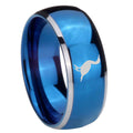 8mm Cormorant Dome Blue 2 Tone Tungsten Carbide Promise Ring