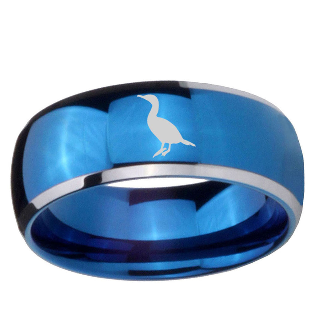 5mm Cormorant Dome Blue 2 Tone Tungsten Carbide Promise Ring