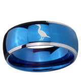 5, 8mm Cormorant Dome Blue 2 Tone Tungsten Carbide Promise Ring